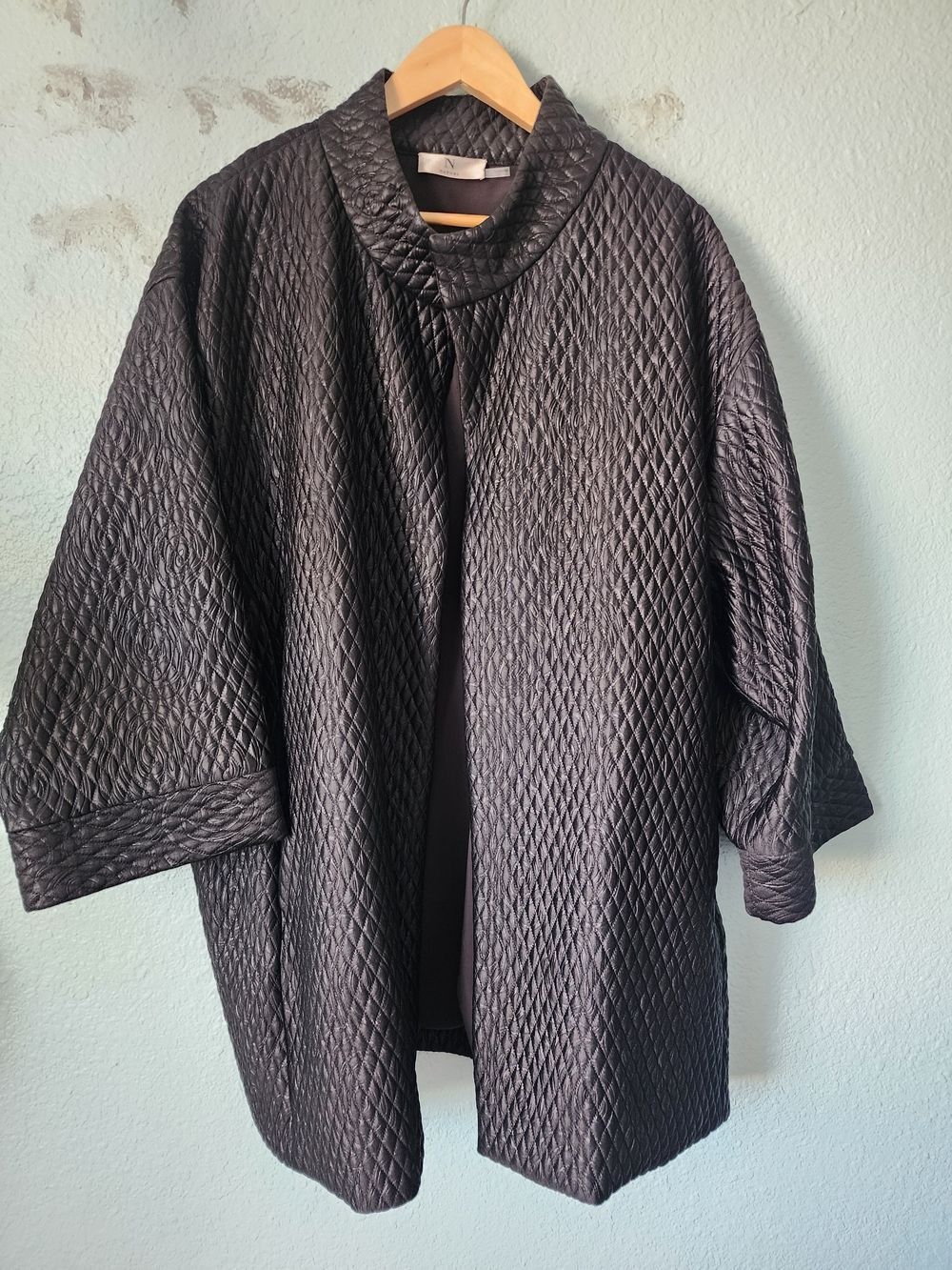 Natori Black Quilted Open-Front Women's Cardigan